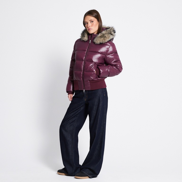 Short puffer jacket "Stormie" Aubergine